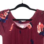 Maurice's Dark Red Rosy Floral Print Off The Shoulder Shift Dress Photo 2