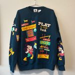 Disney  Mickey Play In The Park Crew Neck Pullover Sweatshirt Sz Medium M Photo 0