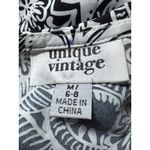 Unique Vintage Black White Paisley Wrap Tie Front Sleeveless Blouse Top M Photo 1