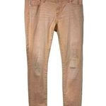 Lola Women's Skinny Jeans Distressed Denim Coral Casual Size 7 Orange Photo 0