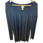 Ella Moss  Pure Cashmere Women Large 100% Cashmere Long‎ Scoop Neck Sweater Black Photo 2