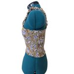 Aerie Jungle Thrills Smocked Crop Tank Top Ruffle Straps Yellow Floral Size S Photo 4