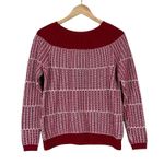 Talbots  Cozy Cable Knit Sweater Womens M Red Cotton Striped Preppy Grandmacore Photo 0