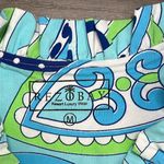 Rezobay Valencia Print Cotton Sleeveless Ruffle Portrait Neck‎ Tank Top Size M Blue Size M Photo 3