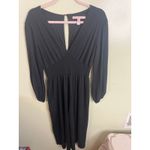 Hutch Anthropologie  black jersey knit wide-leg V-neck smocked jumpsuit, size M Photo 4