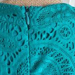 Tacera Turquoise Sleeveless Crochet Dress Photo 4