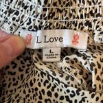 Love Black and Cream Leopard Print Pants Brown Size L Photo 1