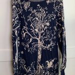 VIP Blue & Cream Tree Design Crewneck Sweater Photo 1