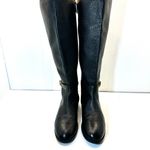 Tory Burch Brook Buckle Tall Riding Boot Pebble Leather Gold Buckle Full Zip W8 Photo 13
