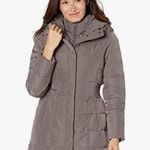 Cole Haan Women's Taffeta Down Coat with Bib Front and Dramatic Hood Size XS Photo 0