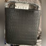 AOTA | Croc Embossed Top Handle Bucket Bag W/ Crossbody | $188 | NWT Black Photo 11
