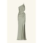 Shona joy La Lune Asymmetrical Gathered Maxi Dress in Sage 10 New Womens Gown Photo 6