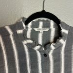 John Mark Button Down Shirt Size L Artsy Lagenlook Flowy Relaxed Fit Gray White Photo 7