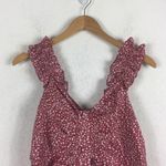 VICI Red White Floral Ruched Stretch Ruffle Sleeveless Mini Dress XL Photo 2