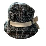 Women's Black Tweed Bucket with Bow Photo 1