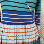 Stine Goya Alina Light Jersey Striped Maxi Dress Blue Green Size‎ US XXS Photo 4