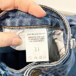 Just Black Denim High Rise Kick Cropped Frayed Hem Flare Jeans Blue 31 / 12 Photo 5