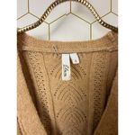 Elan Camel Tan Ruffle Trim Button Front Cardigan - Size - Small Photo 4