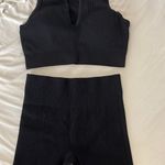 Amazon Black Ribbed Workout Set Photo 0