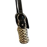 Vintage Marlo Leather and Braided Cord Shoulder Bag Black Photo 10