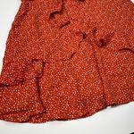 Altar'd State Orange White Polka Dot Ruffle Wrap Waist Mini Skirt Small S Party Photo 1