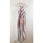 Crystal Sky Halter Neck Sleeveless Flare Leg Striped Tasseled Jumpsuit Pink 5 Size undefined Photo 8