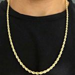 Gold Chain Rope Chain 24in 4mm And Icy Hamsa Pendant Set Photo 7