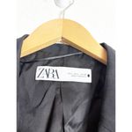 ZARA  Women Tie Belt Blazer Black 2110/454 Size Large Oversized Cinched Waist Photo 4