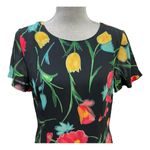 Melissa 90's black maxi dress with red, yellow & blue tulips flowers size 6. Photo 4