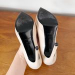 Saint Laurent • Janis 105 Cap-Toe Platform Pump two tone beige nude black heels Photo 11