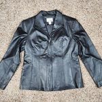 East 5th Vintage  Leather Jacket Women’s Black Size Medium Petite Classic Biker Photo 0