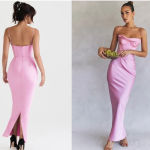 House Of CB  'Charmaine' Pink Corset Maxi‎ Dress NWOT size M Photo 14