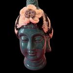 NWT blk&wht hand crochetedâearâwarmerâheadbandâw/wht&greyâflowerâwarmâstylish Black Photo 3