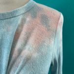 Lulus NWT  Come Up Blue Multi Tie-Dye Twist Front Cropped Long Sleeve Top Size XS Photo 3