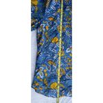 Talbots  Women’s Sz L Classic Button Shirt Botanical Blue Sunflower Spring Photo 5