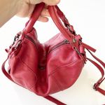 Linea Pelle Dark Red Leather Duffle Crossbody Bag Photo 7