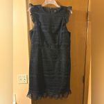 J.Crew NWT  Cap-Sleeve Ruffle Mixed Lace Dress in Black Photo 1