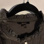 Quince  Textured Organic Cotton Peasant Blouse Charcoal M Photo 4