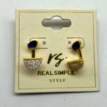 Real Simple RS blue and pave semi circle earrings style number R1211 Photo 3