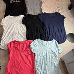 Lot of maternity tees basics short sleeve tees medium neutrals pregnancy Black Size undefined Photo 0