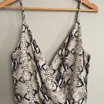 Tobi Snakeskin V-Neck Bodysuit Photo 2