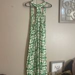 KAVU  medium green cream boho Aztec print high low tank dress Photo 4