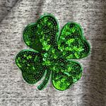 PINK - Victoria's Secret  gray sequins shamrock st. Patrick’s lucky charm teeLarge Photo 2