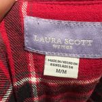 Laura Scott Women's Red Plaid Flannel Nightgown Size M Long Sleeve Photo 10