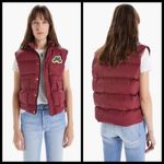 💕MOTHER💕 The Pillow Talk Patch Puffer Vest Long Distance Run Around Large NWOT Photo 1