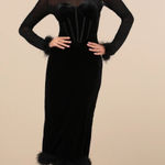 Lulus Black Velvet Holiday Dress Photo 0