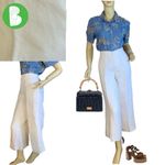 Ralph Lauren LAUREN  ECRU LINEN CROPPED WIDE LWG TROUSERS (8) Photo 1