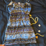Blue Patterned Women's Dress Photo 0