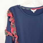 Crown & Ivy  Large Top Ruffle Trim Sweatshirt Christmas Plaid Long Sleeve 1576‎ Photo 6