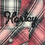 Harley Davidson Women’s  Checkered Plaid Button up Sz S Missing a button Photo 8